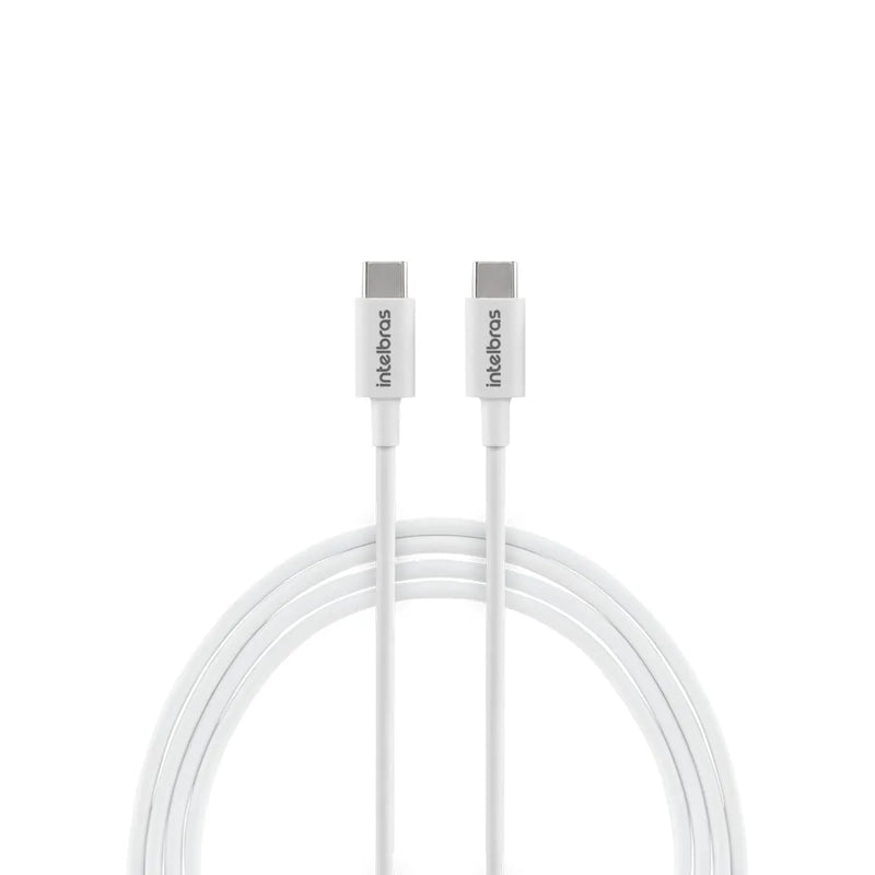 Cabo USB-C - USB-C 1,2m PVC branco Intelbras EUCC 12PB
