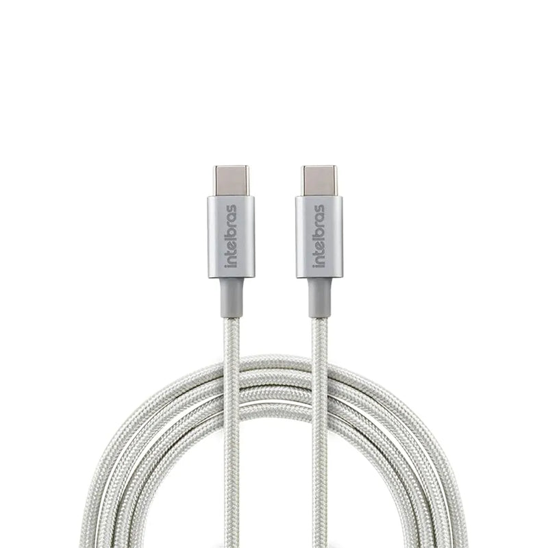 Cabo USB-C - USB-C 1,5m nylon branco Intelbras EUCC 15NB