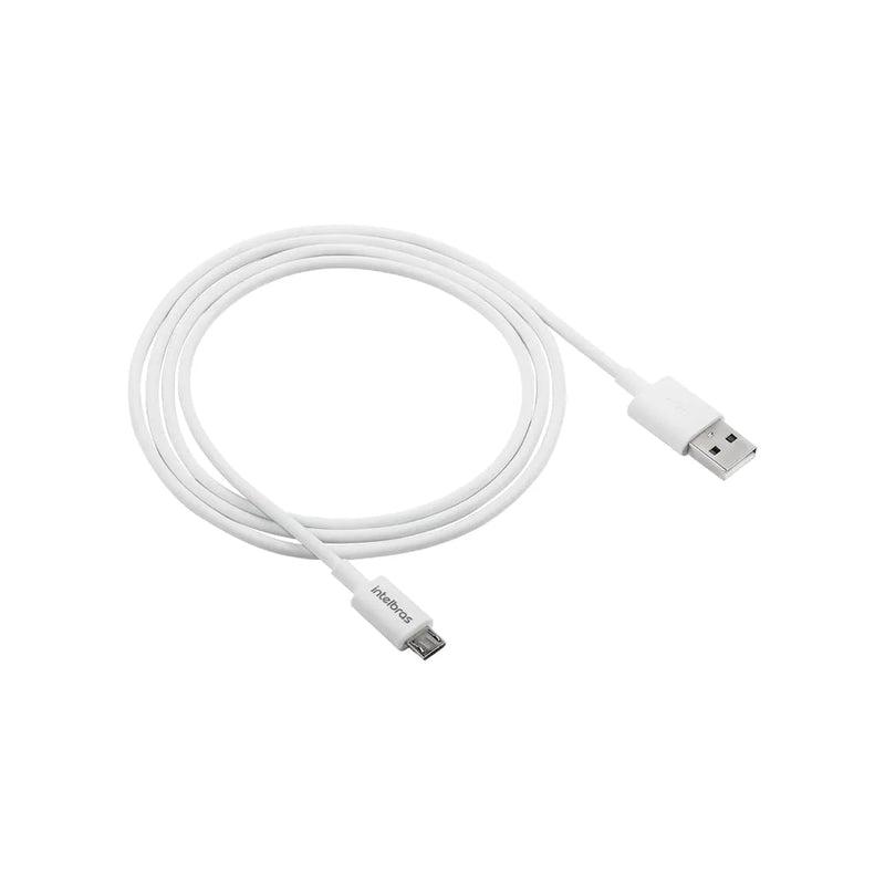 Cabo USB - Micro USB 1,2m PVC branco Intelbras EUAB 12PB