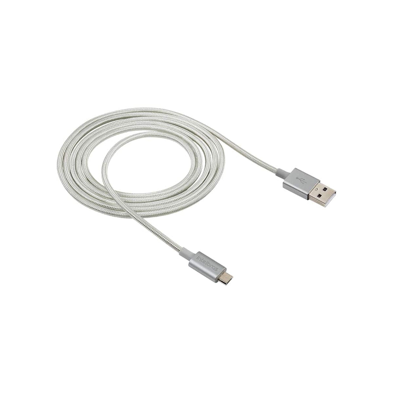 Cabo USB - Micro USB 1,5m nylon branco Intelbras EUAB 15NB