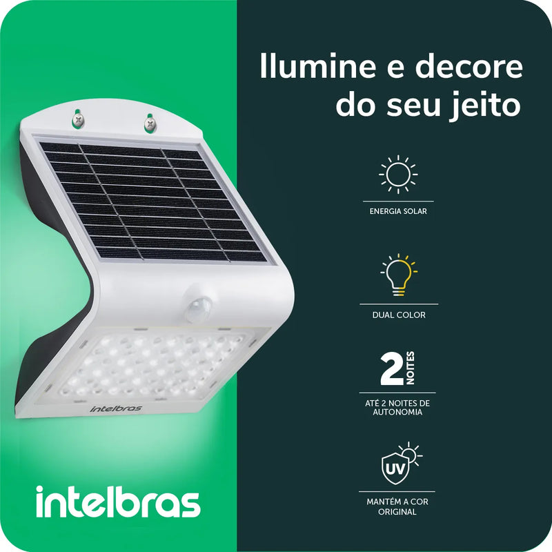 Arandela Solar 500 Lùmens Intelbras ASI 500 Dual Color