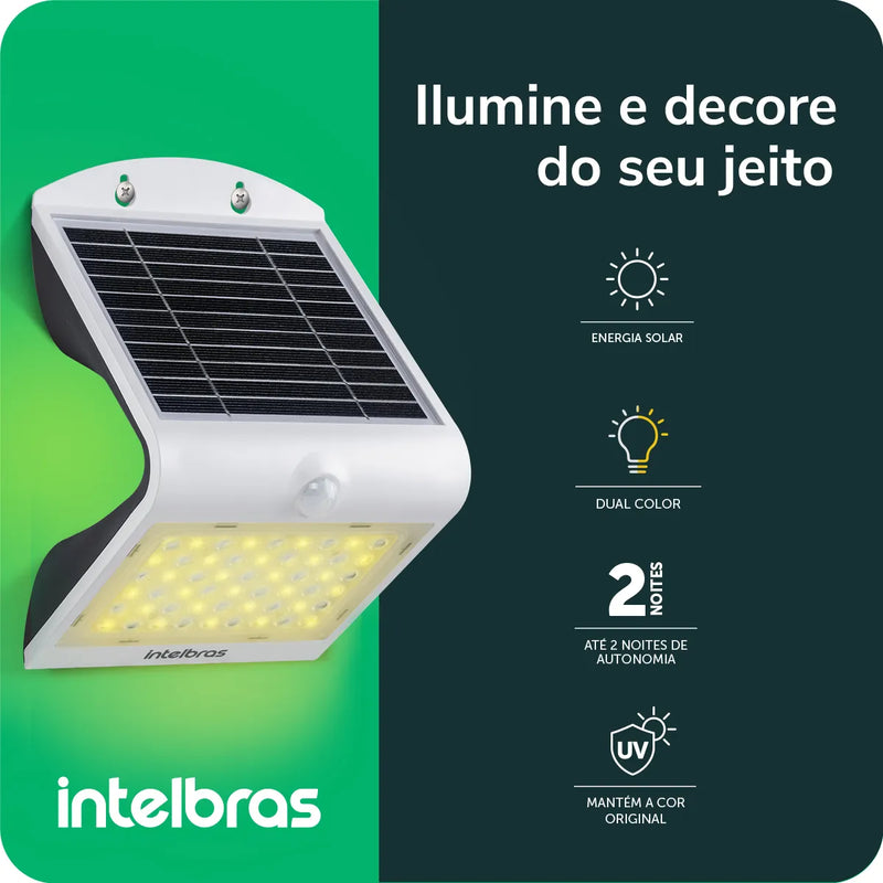 Arandela Solar 500 Lùmens Intelbras ASI 500 Dual Color