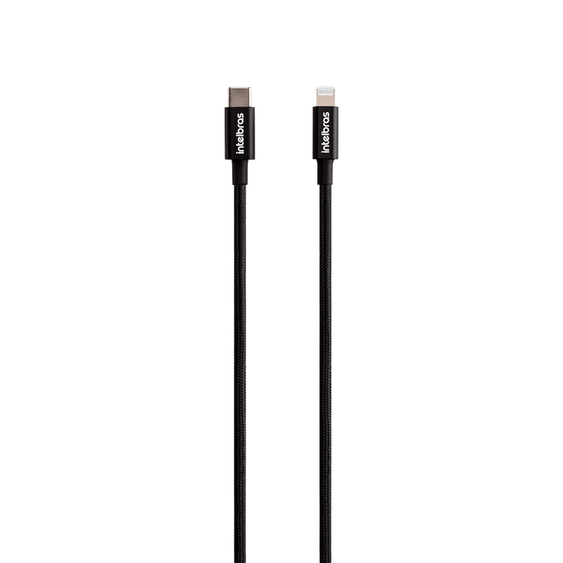 Cabo USB-C - Lightning 1,5m Nylon Preto Intelbras EUCL 15NP