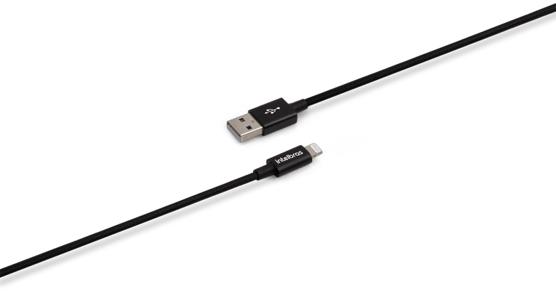 Cabo USB - Lightning 1,5m Nylon Preto Intelbras EUAL 15NP