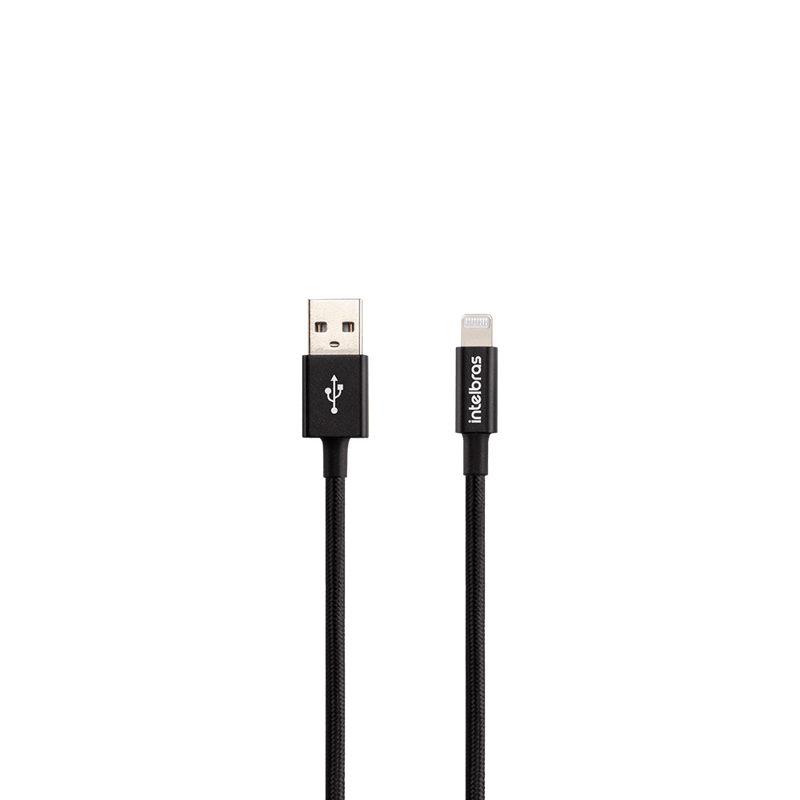 Cabo USB - Lightning 1,5m Nylon Preto Intelbras EUAL 15NP