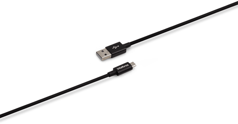Cabo USB - Micro USB 1,5m Nylon Preto Intelbras EUAB 15NP