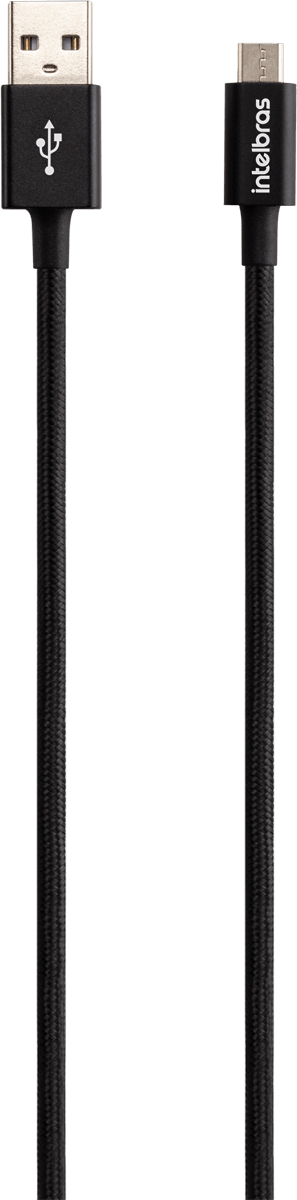 Cabo USB - Micro USB 1,5m Nylon Preto Intelbras EUAB 15NP