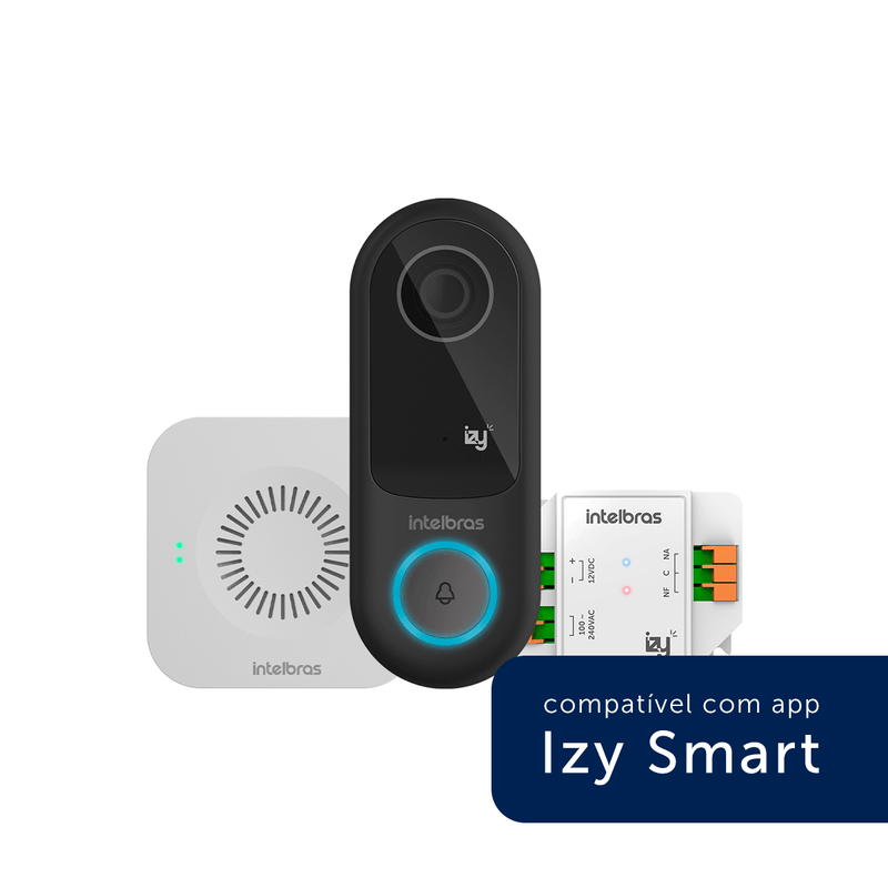 Vídeoporteiro Inteligente Izy Smart IVW 3000+ Preto Intelbras