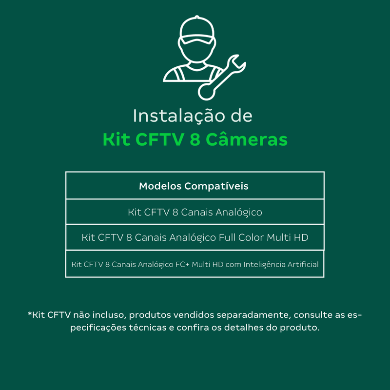 Instalação Kit CFTV 8 Câmeras